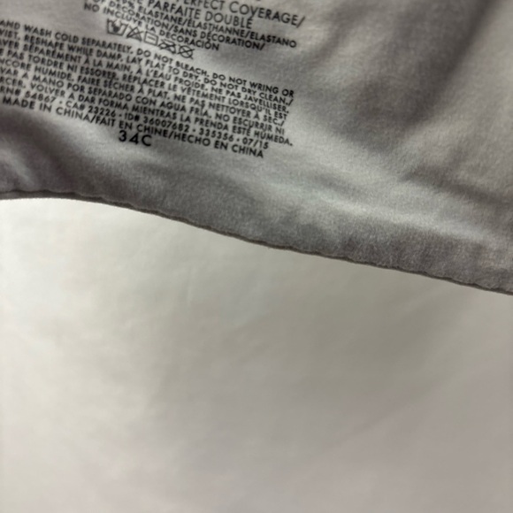 Victorias Secret Bra Body By Victoria Lined Perfect Coverage Gray Bra Size 34C - Picture 9 of 10